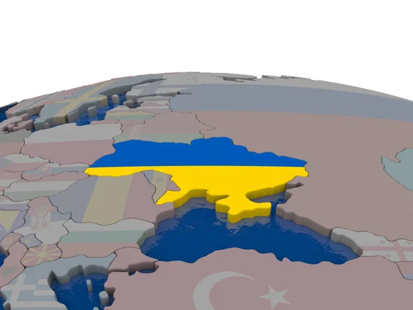 Ukraina med flagga — Stockfoto