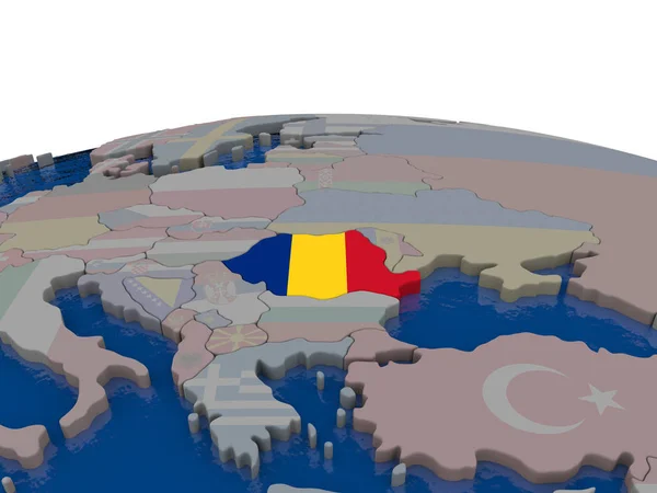 Roemenië met vlag — Stockfoto