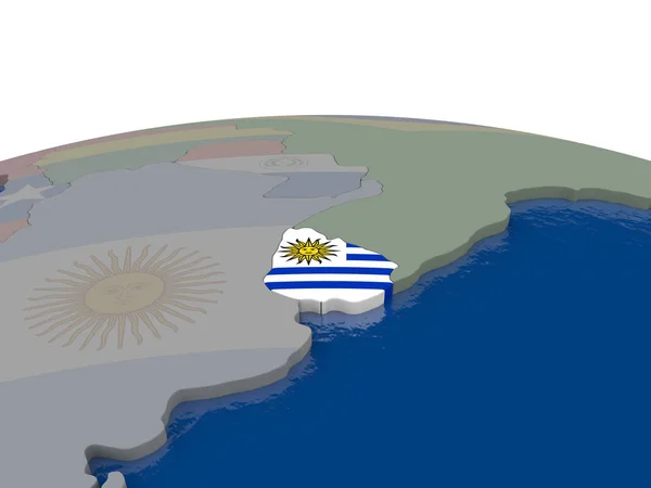 Uruguay mit fahne — Stockfoto