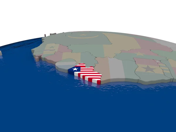 Liberia with flag — Stock Photo, Image