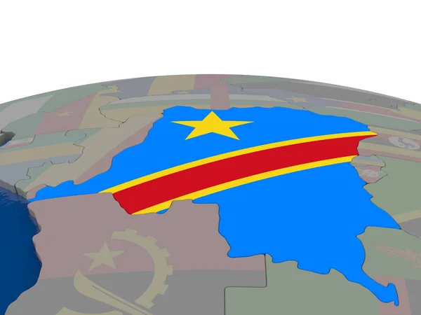 República Democrática del Congo con bandera —  Fotos de Stock