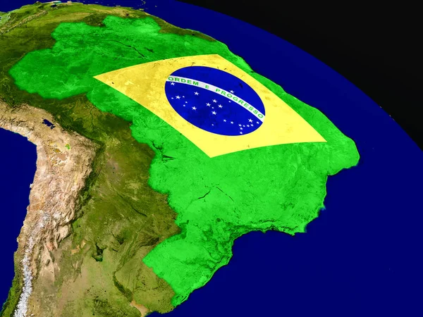 Bandeira do Brasil do espaço — Fotografia de Stock