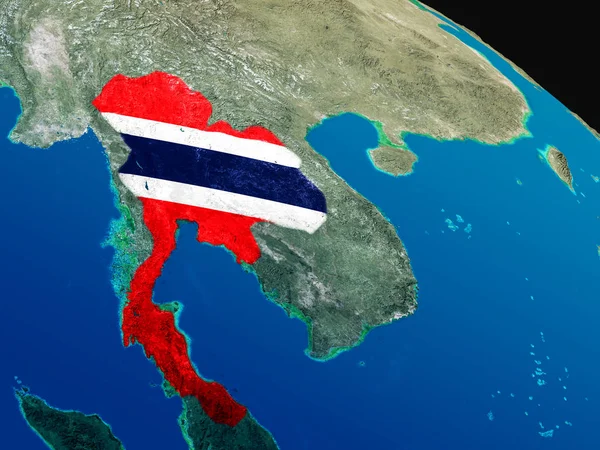 Bandiera della Thailandia dallo spazio — Foto Stock