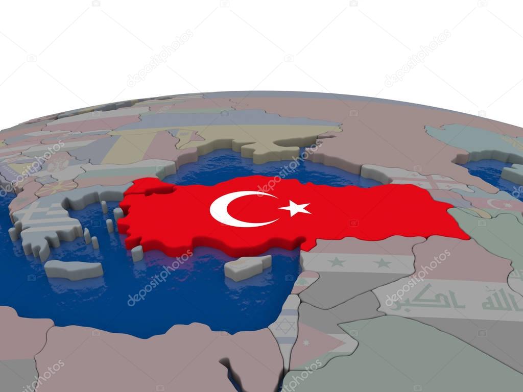 Turkey with flag