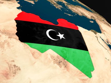 Uzaydan gelen Libya bayrağı