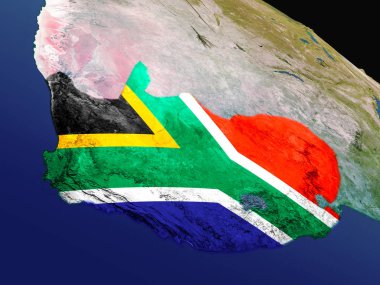 Flag of South Africa from space clipart