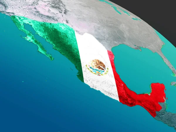 Flagga av Mexico från rymden — Stockfoto