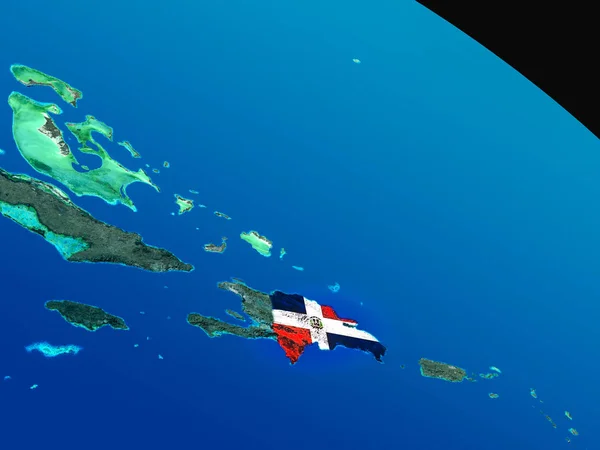 Bandeira da República Dominicana do espaço — Fotografia de Stock