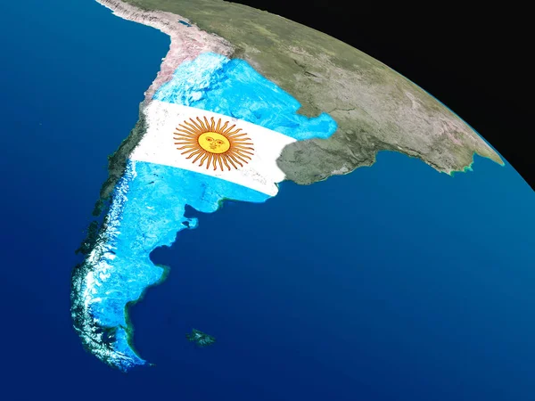 Σημαία της Αργεντινής από το διάστημα — Φωτογραφία Αρχείου