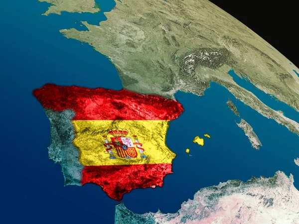 Flagge Spaniens aus dem All — Stockfoto