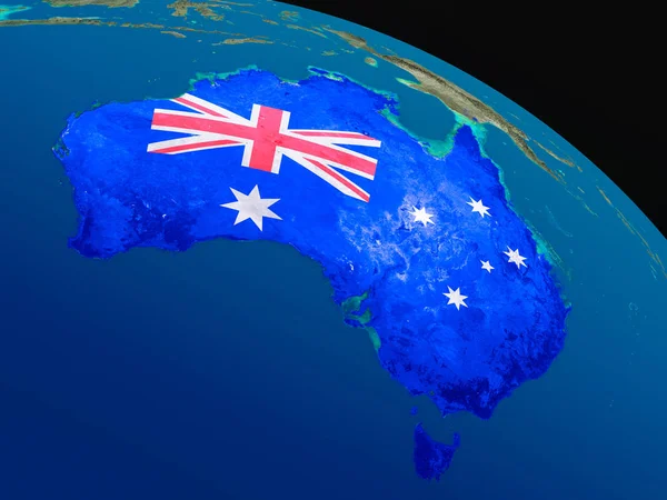 Uzaydan gelen Avustralya bayrağı — Stok fotoğraf