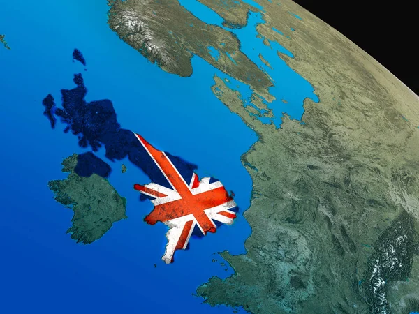 Flag of United Kingdom from space — Stock Photo, Image