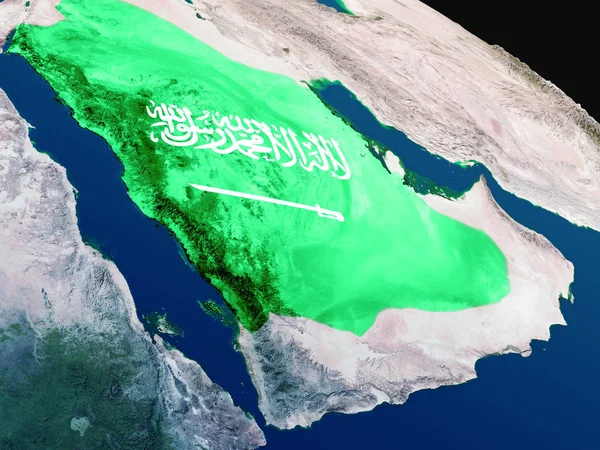 Drapeau de l'Arabie saoudite depuis l'espace — Photo