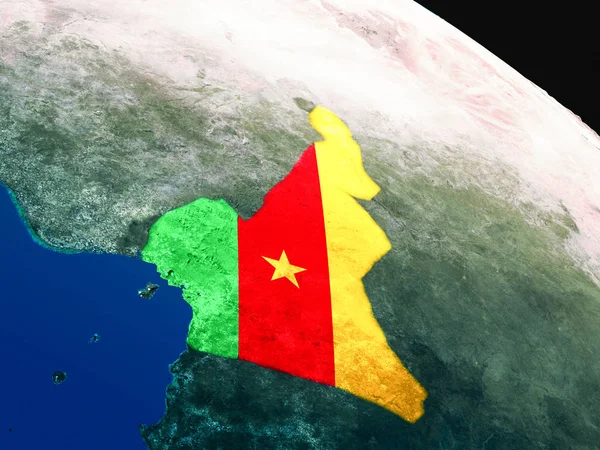 Bandera de Camerún desde el espacio — Foto de Stock