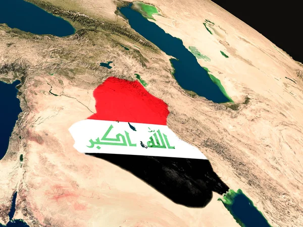 Flagge des Irak aus dem All — Stockfoto