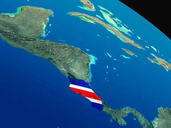 Vlajka Costa Rica z vesmíru — Stock fotografie