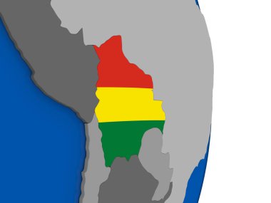 Bolivya bayrak ile dünya üzerinde