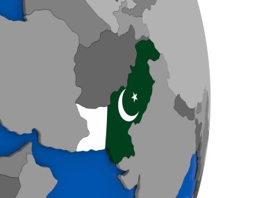 Pakistan bayrağı ile dünya üzerinde