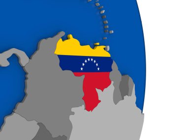 Venezuela bayrak ile dünya üzerinde