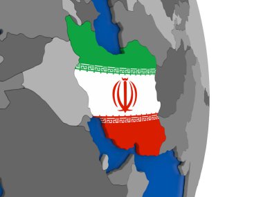 Iran bayrağı ile dünya üzerinde