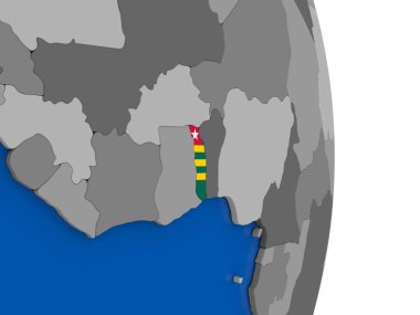 Togo bayrak ile dünya üzerinde