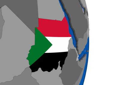 Sudan bayrağı ile dünya üzerinde