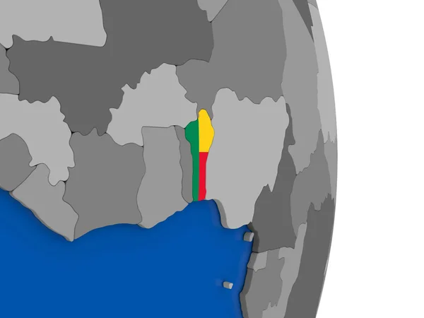 세계 플래그에 베냉 — 스톡 사진