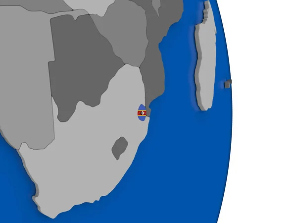 Swazilandia en globo con bandera —  Fotos de Stock