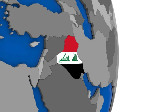 Iraq on globe with flag — Stock Photo, Image