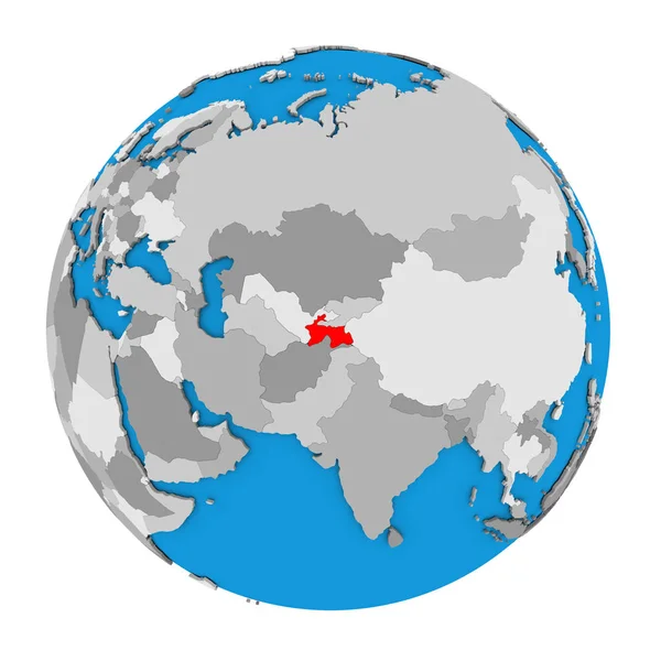 Tajiquistão no globo — Fotografia de Stock