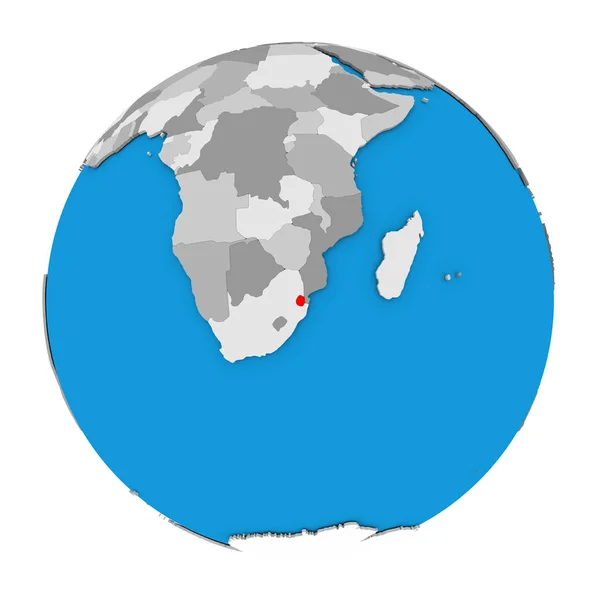 Swaziland on globe — Stock Photo, Image