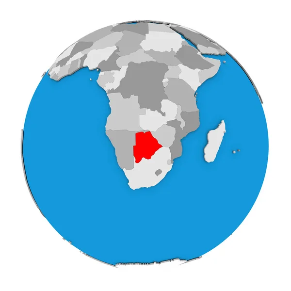 Botswana auf dem Globus — Stockfoto