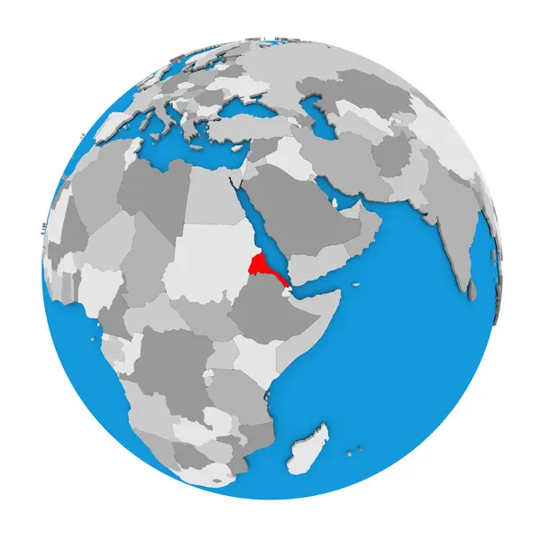 Eritrea auf dem Globus — Stockfoto