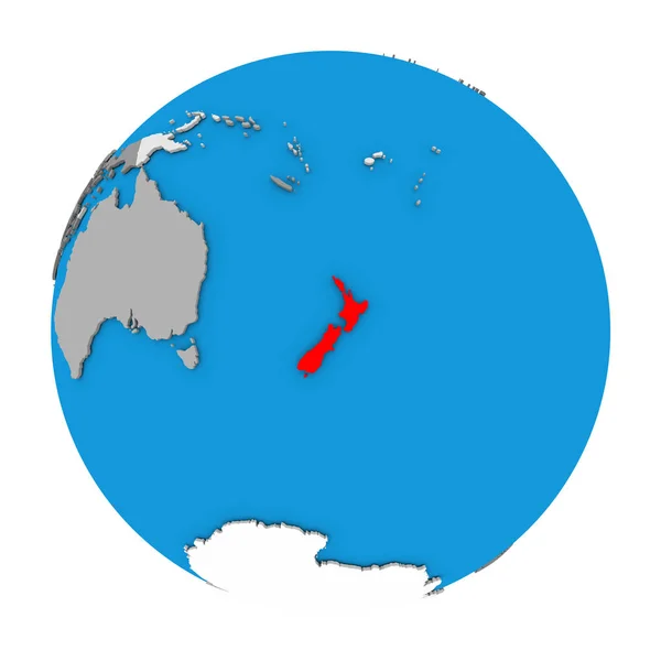 New Zealand on globe — Stok fotoğraf