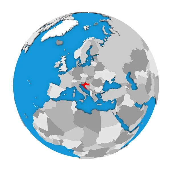Croatia on globe — Stock Photo, Image