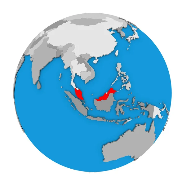 Malaysia on globe — Stock Photo, Image