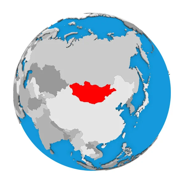 Mongolsko na zeměkouli — Stock fotografie