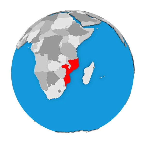 Mosambik auf dem Globus — Stockfoto