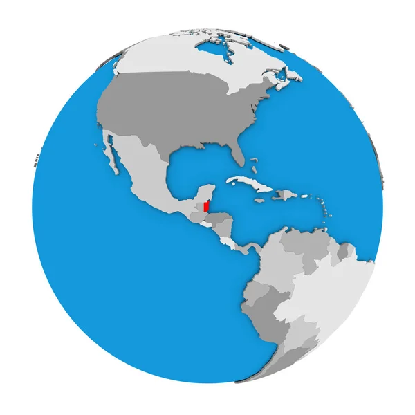 Belize op wereldbol — Stockfoto