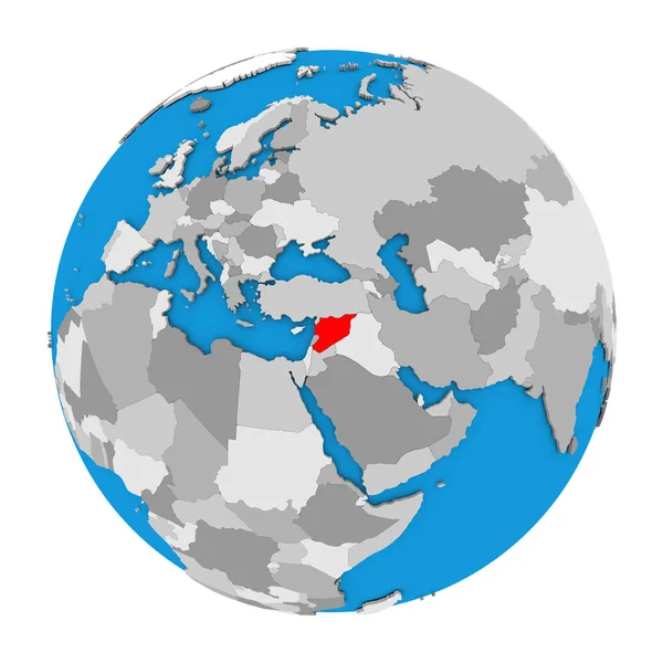 Syrië op wereldbol — Stockfoto