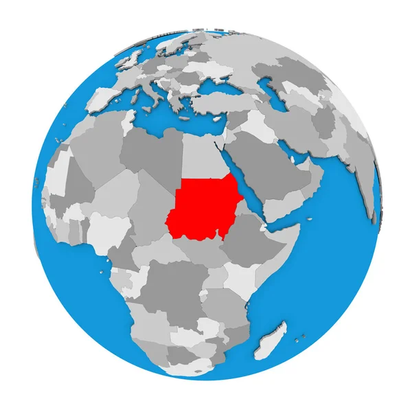 Судан на земній кулі — стокове фото