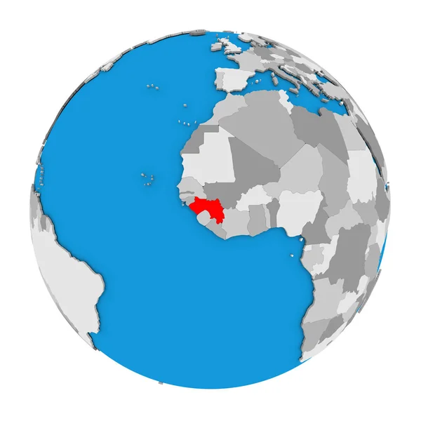 Гвинея на глобусе — стоковое фото