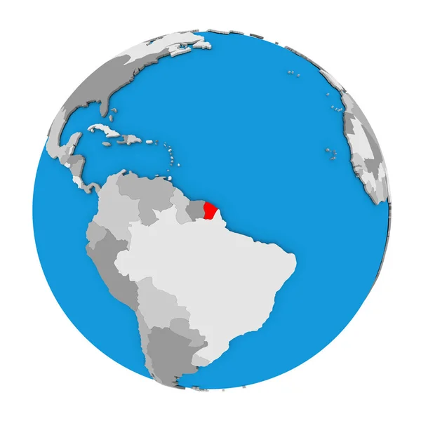 Französische Guiana auf Globus — Stockfoto