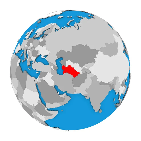 Turquemenistão no globo — Fotografia de Stock