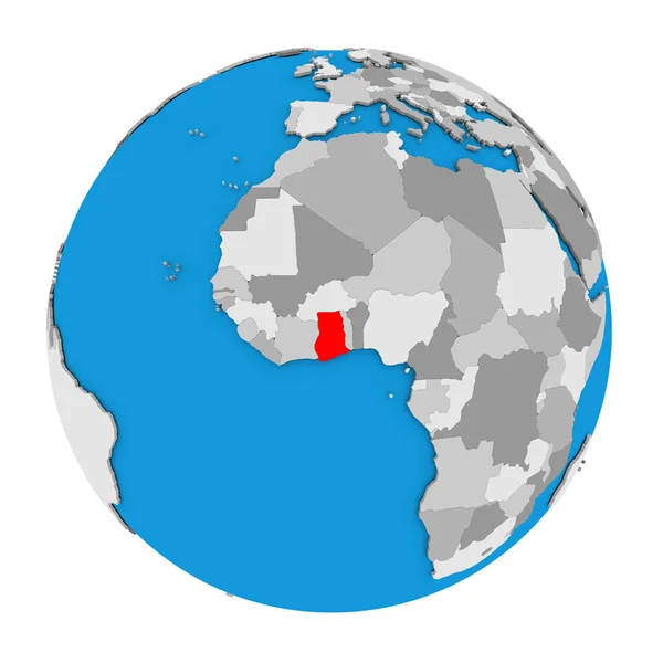 Ghanas auf dem Globus — Stockfoto