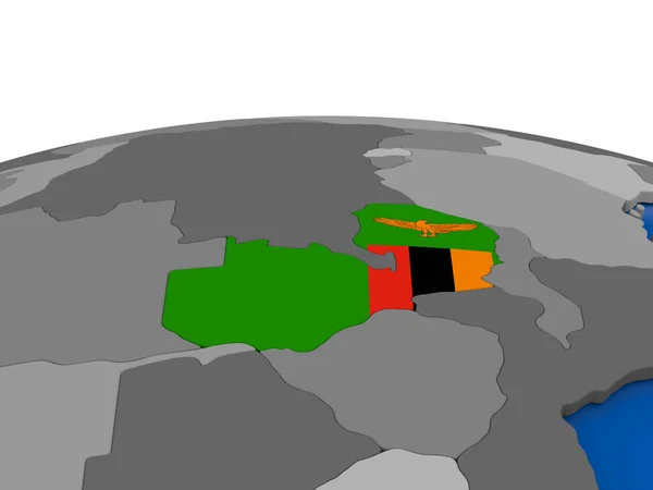 3 d 地球儀のザンビア — ストック写真