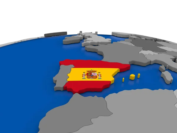 Spanien på 3d-klot — Stockfoto