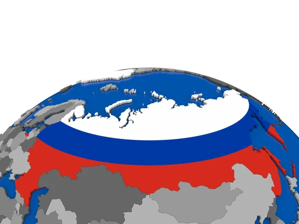Ryssland på 3d-klot — Stockfoto