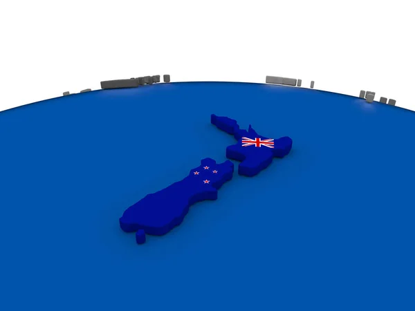 Nuova Zelanda sul globo 3D — Foto Stock