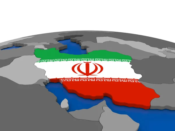 Iran on 3D globe — стокове фото